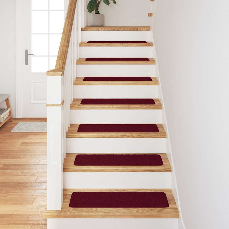 Afbeelding laden in galerijviewer, Vidaxl antislip trapmatten 15 pcs bordeauxrood 75 x 20 cm pp
