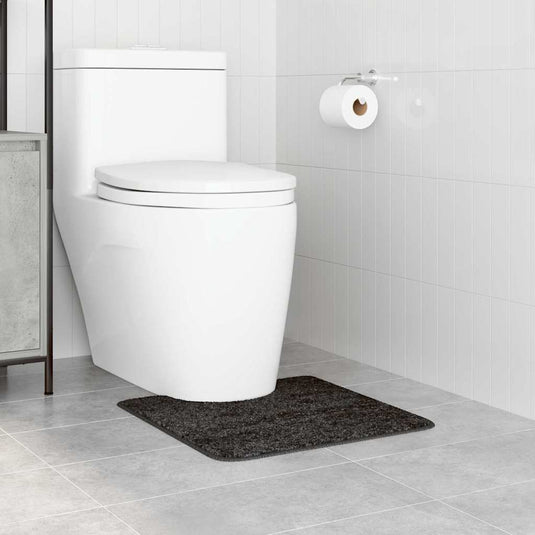 Vidaxl antislip badmat met toilet cut donkergrijs 50 x 50 cm pp
