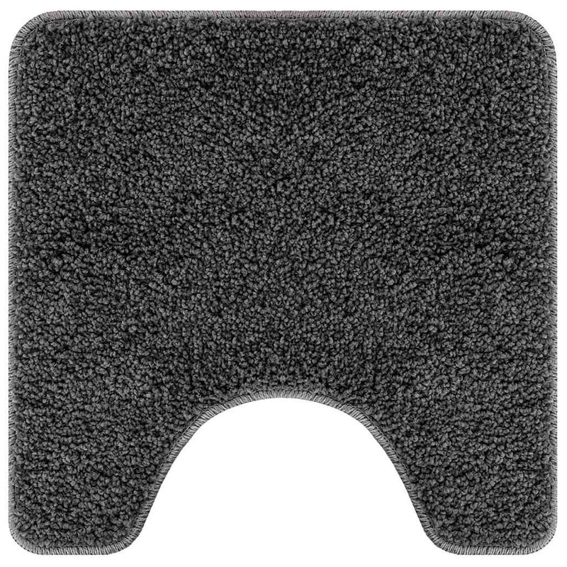 Afbeelding laden in galerijviewer, Vidaxl antislip badmat met toilet cut donkergrijs 50 x 50 cm pp

