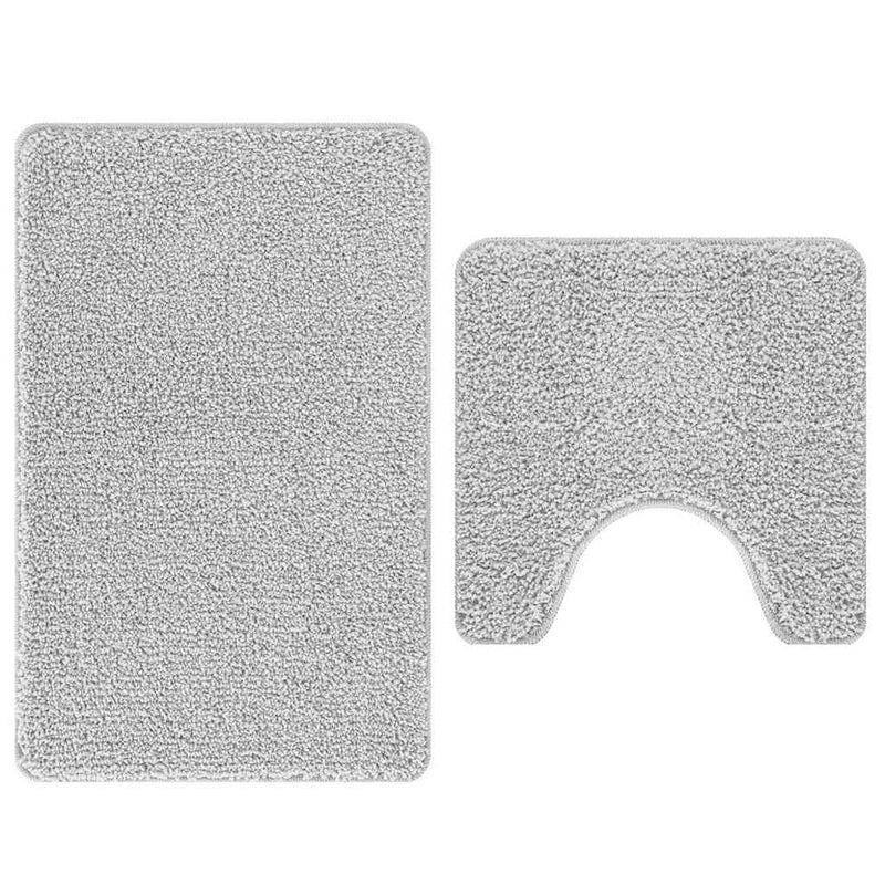 Afbeelding laden in galerijviewer, Vidaxl antislip badmat set 2 st grijs 50 x 50 cm pp
