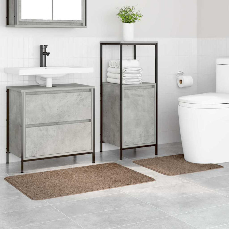 Afbeelding laden in galerijviewer, Vidaxl antislip badmat set 2 st bruin 50 x 50 cm pp
