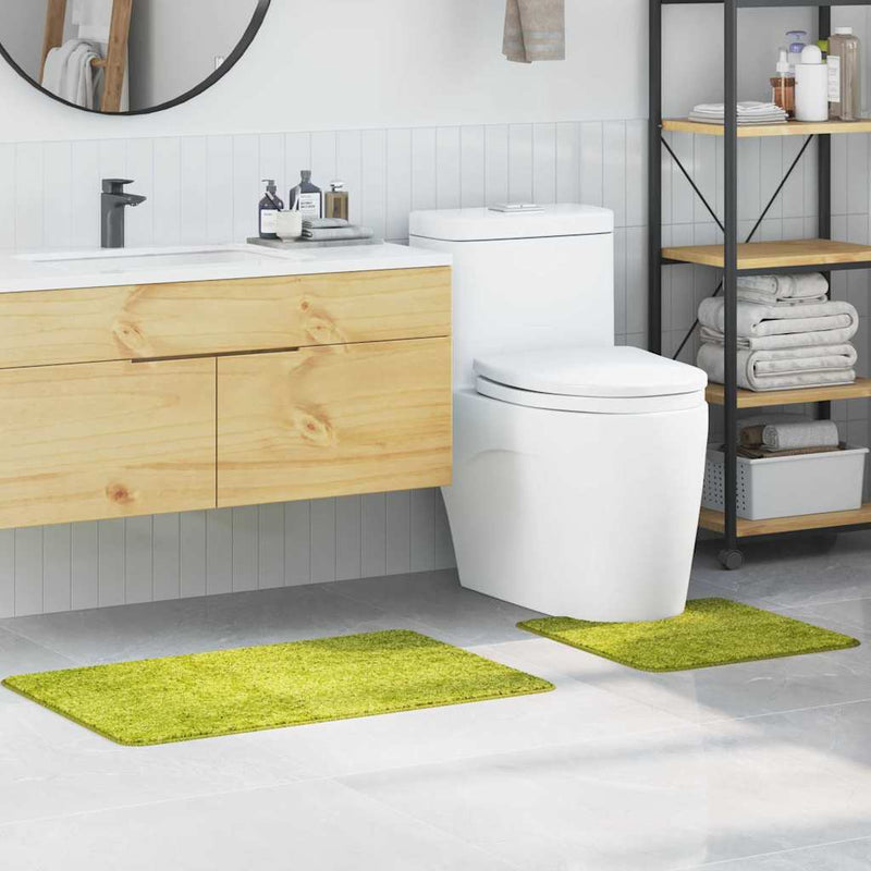 Afbeelding laden in galerijviewer, Vidaxl antislip badmat set 2 st groen 50 x 50 cm pp
