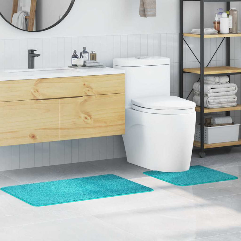 Afbeelding laden in galerijviewer, Vidaxl antislip badmat set 2 pcs turquoise pp
