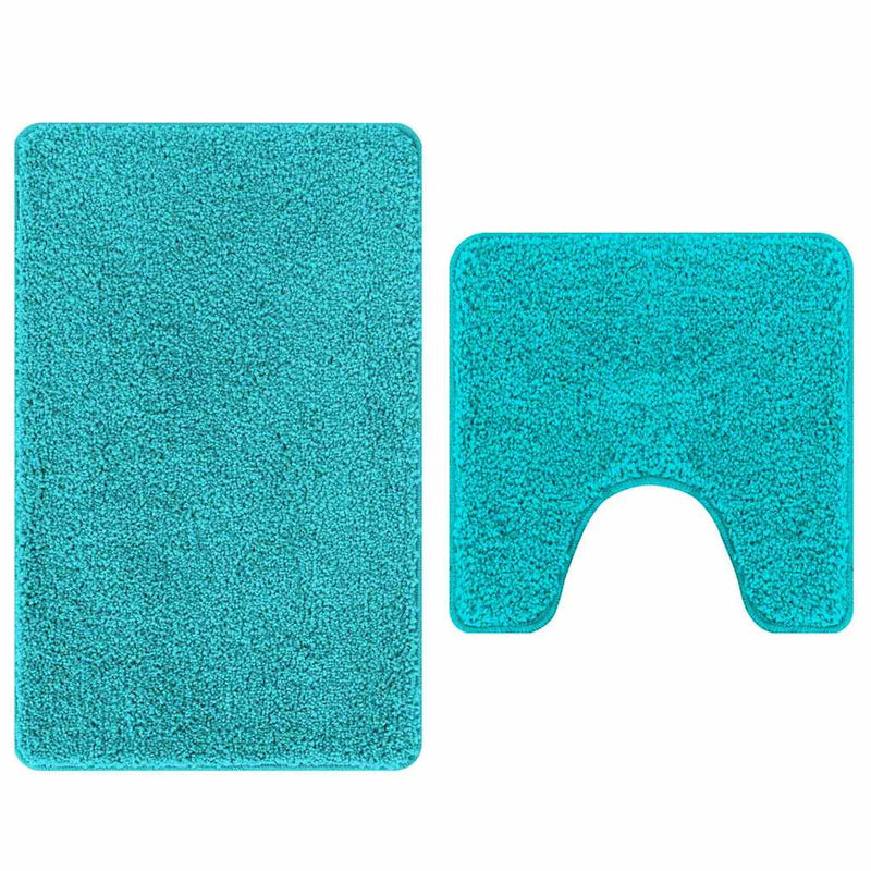 Afbeelding laden in galerijviewer, Vidaxl antislip badmat set 2 pcs turquoise pp
