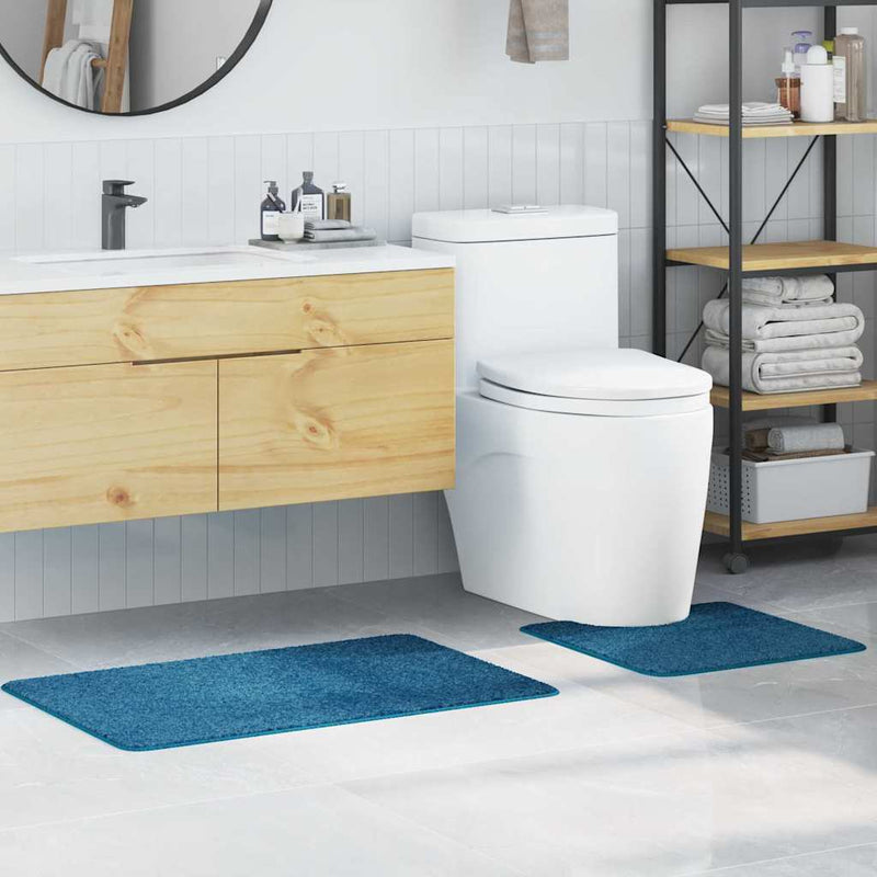 Afbeelding laden in galerijviewer, Vidaxl antislip badmat set 2 pcs blauw pp
