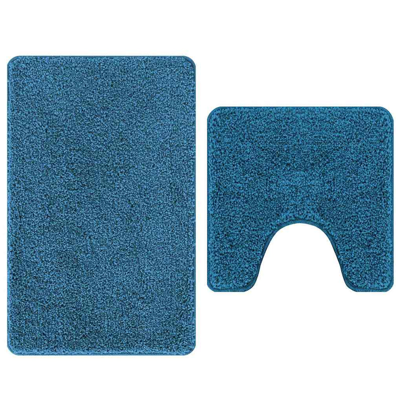 Afbeelding laden in galerijviewer, Vidaxl antislip badmat set 2 pcs blauw pp
