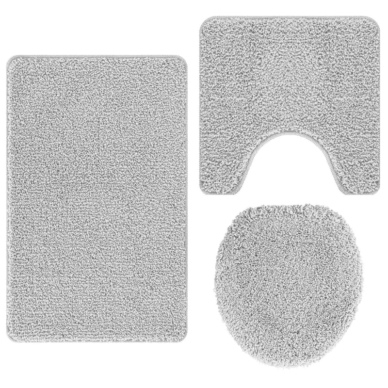 Afbeelding laden in galerijviewer, Vidaxl antislip badmat set 3 st grijs 50 x 80 cm pp
