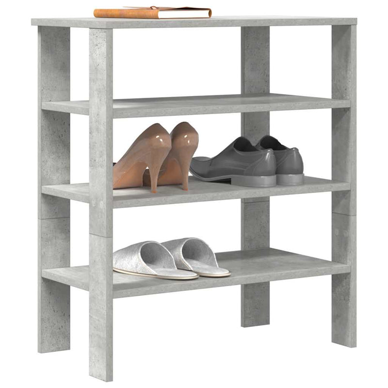 Afbeelding laden in galerijviewer, Vidaxl schoenenrek 61x32x70 cm bewerkt hout betongrijs
