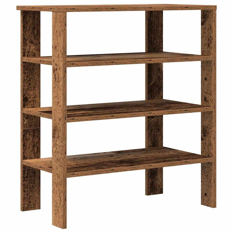 Afbeelding laden in galerijviewer, Vidaxl schoenenrek 61x32x70 cm bewerkt hout oud houtkleurig
