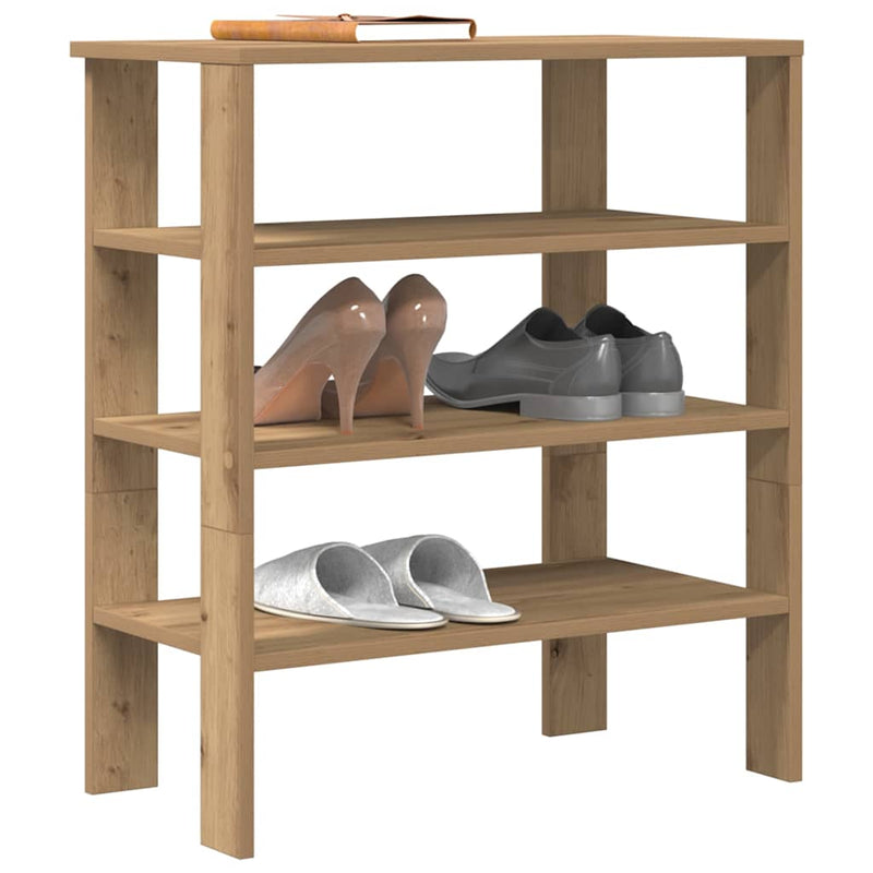 Afbeelding laden in galerijviewer, Vidaxl schoenenrek 61x32x70 cm bewerkt hout artisanaal eikenkleur

