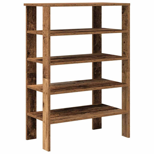 Vidaxl schoenenrek 61x32x87,5 cm bewerkt hout oud houtkleurig