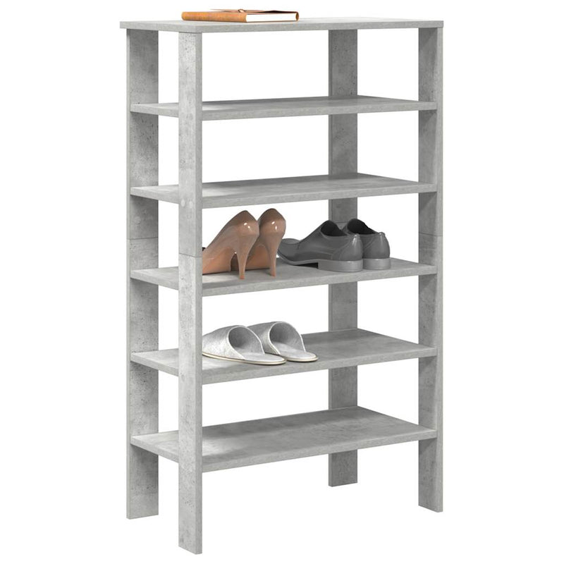 Afbeelding laden in galerijviewer, Vidaxl schoenenrek 61x32x105 cm bewerkt hout betongrijs
