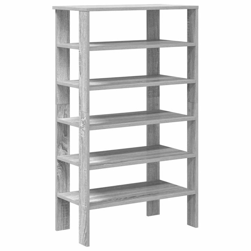 Afbeelding laden in galerijviewer, Vidaxl schoenenrek 61x32x105 cm bewerkt hout grijs sonoma eikenkleurig
