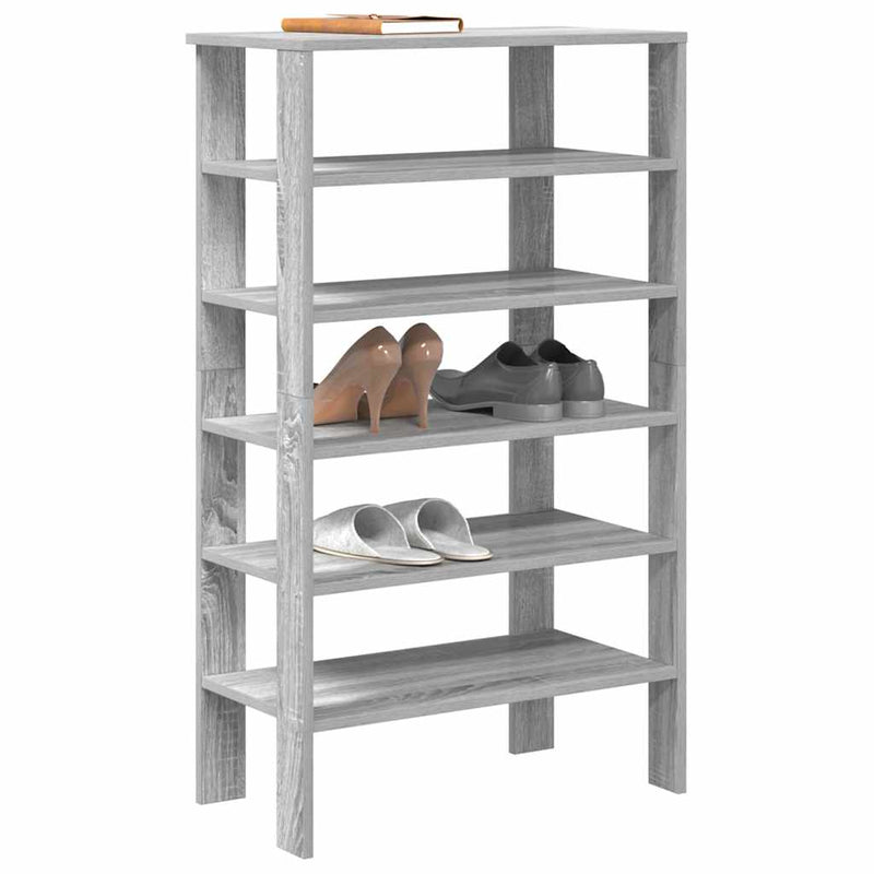 Afbeelding laden in galerijviewer, Vidaxl schoenenrek 61x32x105 cm bewerkt hout grijs sonoma eikenkleurig
