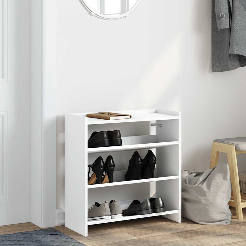 Afbeelding laden in galerijviewer, Vidaxl schoenenrek 60x25x62 cm bewerkt hout wit
