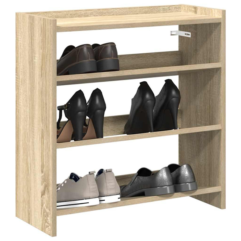 Afbeelding laden in galerijviewer, Vidaxl schoenenrek 60x25x62 cm bewerkt hout sonoma eikenkleurig
