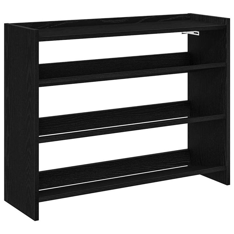 Afbeelding laden in galerijviewer, Vidaxl schoenenrek 80x25x62 cm bewerkt hout zwart
