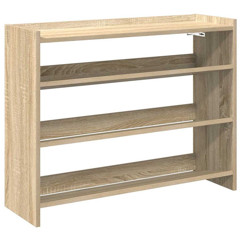 Afbeelding laden in galerijviewer, Vidaxl schoenenrek 80x25x62 cm bewerkt hout sonoma eikenkleurig

