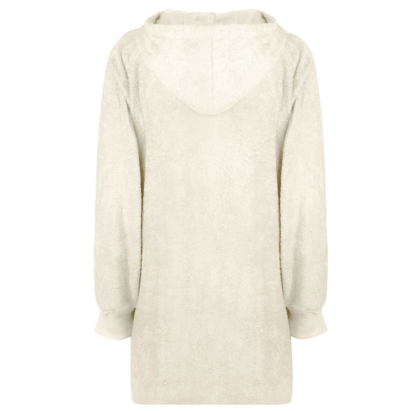 Afbeelding laden in galerijviewer, Vidaxl deken hoodie kinn crème l katoen
