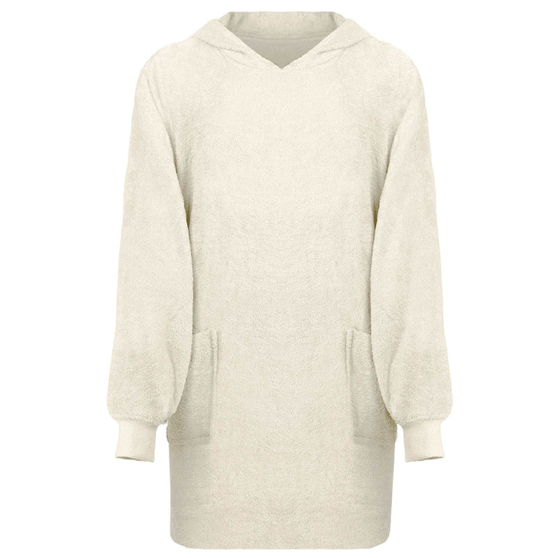 Afbeelding laden in galerijviewer, Vidaxl deken hoodie kinn crème l katoen
