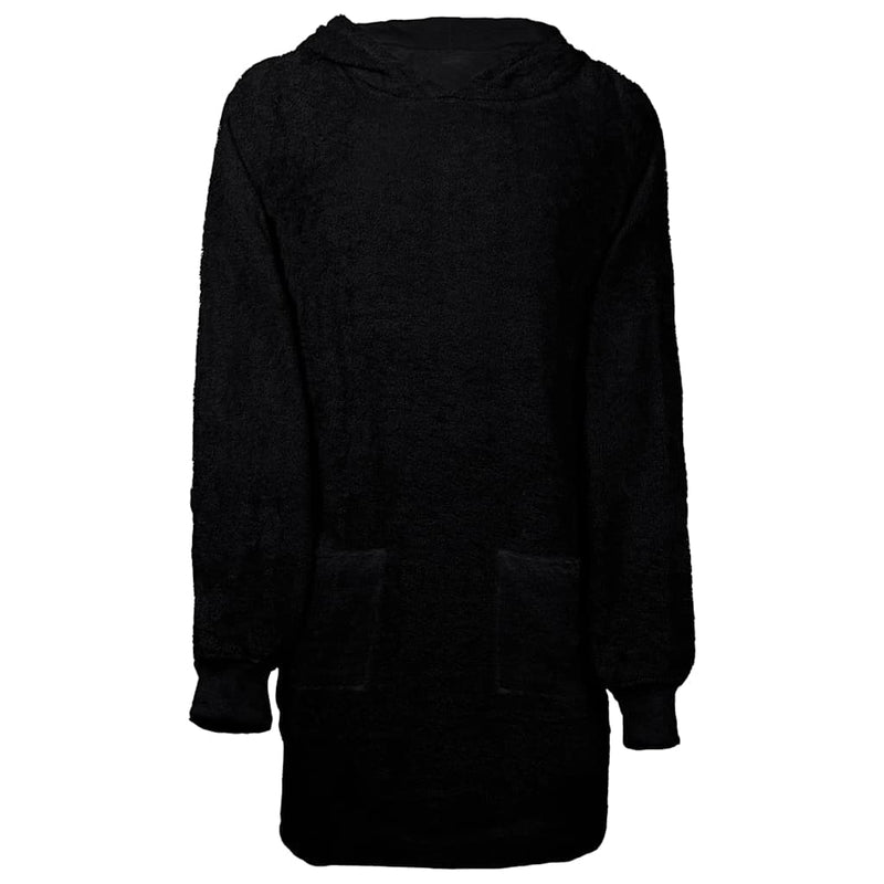 Afbeelding laden in galerijviewer, Vidaxl deken hoodie kinn zwart l katoen
