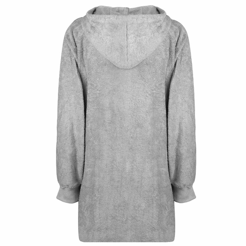 Afbeelding laden in galerijviewer, Vidaxl deken hoodie kinn grijs l katoen
