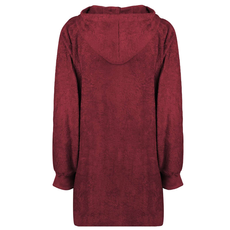 Afbeelding laden in galerijviewer, Vidaxl deken hoodie kinn rood l katoen
