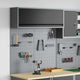 Vidaxl gereedschapskast set met plank 3 st zwart gepoedercoat staal
