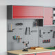 Vidaxl gereedschapskast set met plank 3 st rood gepoedercoat staal