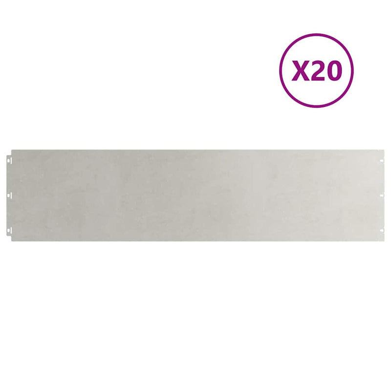 Afbeelding laden in galerijviewer, Vidaxl gazonrand 20 st 25 x 103 cm roestvrij staal zilver

