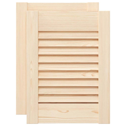 Vidaxl kastdeuren met lamellen 2 st 39,5x29,5 cm massief grenenhout