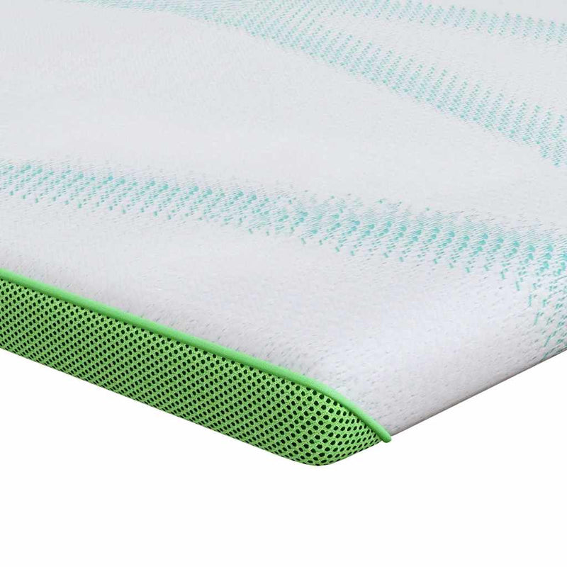 Afbeelding laden in galerijviewer, Vidaxl matrastopper wit en groen 160 x 200 cm jacquard stof
