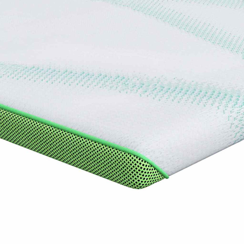 Afbeelding laden in galerijviewer, Vidaxl matrastopper wit en groen 100 x 200 cm jacquard stof
