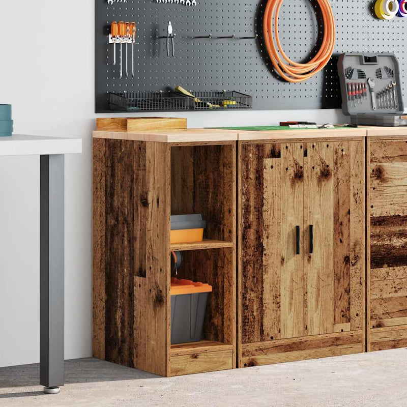 Afbeelding laden in galerijviewer, Vidaxl garagekast 30x51x85 cm massief grenenhout oud hout
