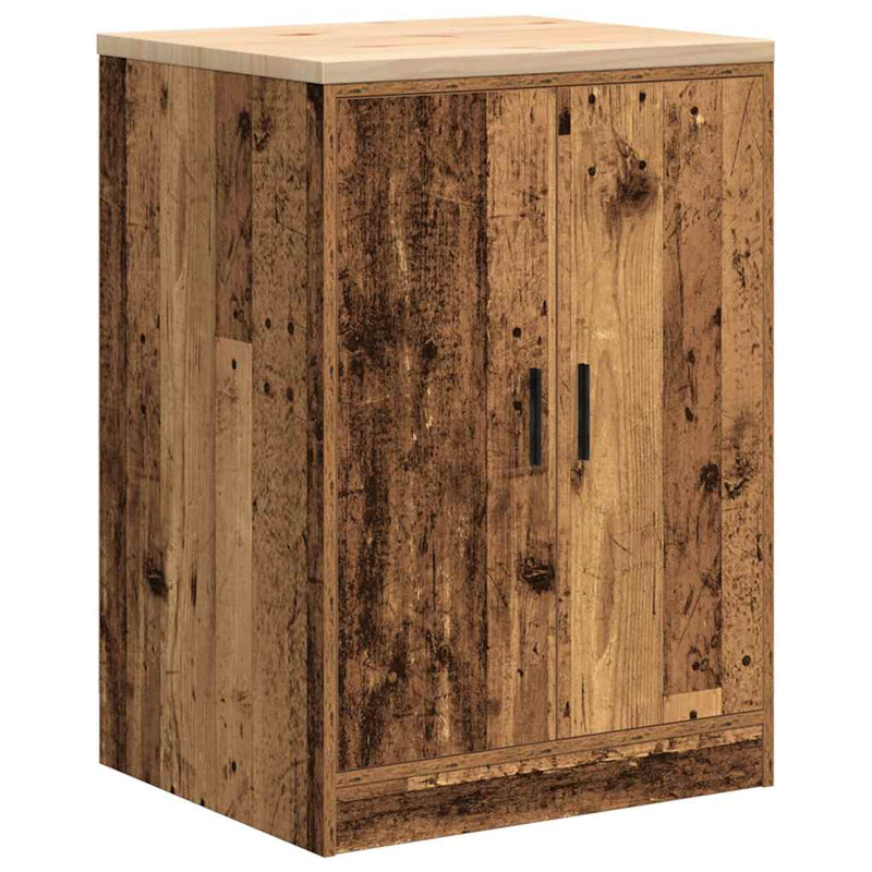 Afbeelding laden in galerijviewer, Vidaxl garagekast 60x51x85 cm massief grenenhout oud hout
