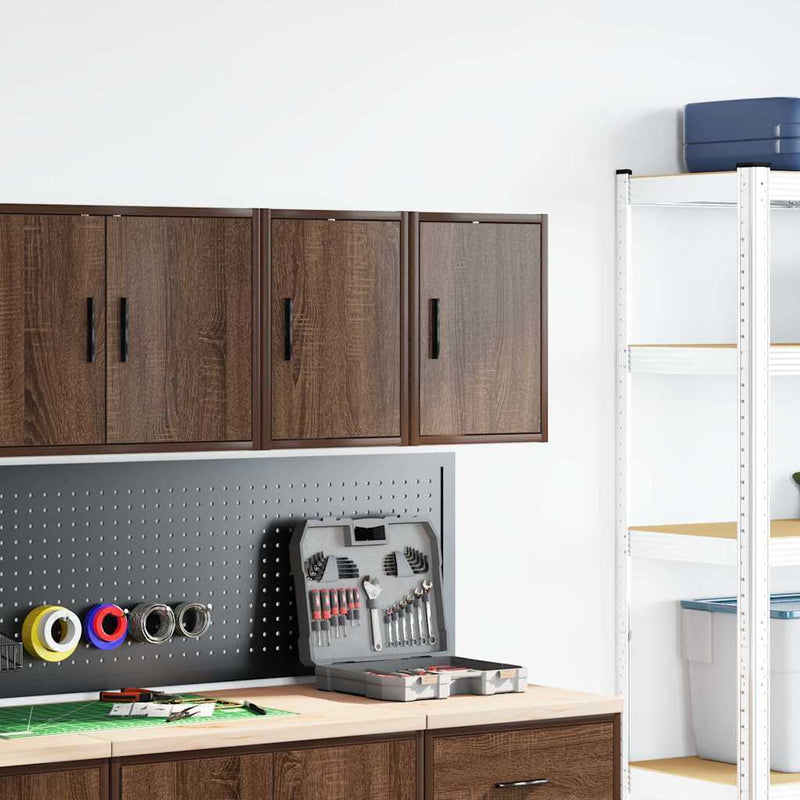 Afbeelding laden in galerijviewer, Vidaxl garagewandkasten 2 st spaanplaat bruin eiken
