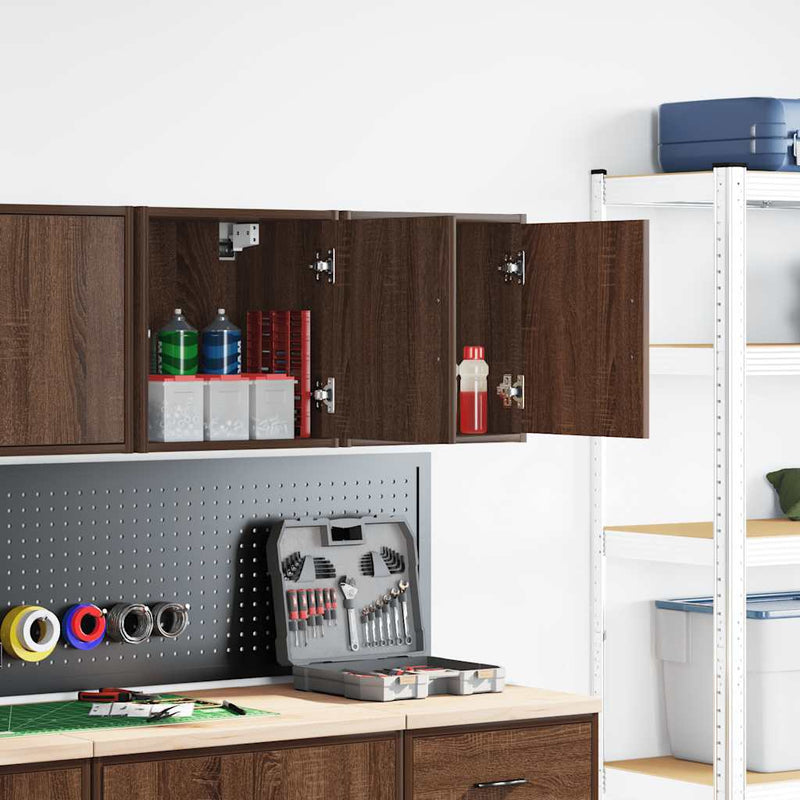 Afbeelding laden in galerijviewer, Vidaxl garagewandkasten 2 st spaanplaat bruin eiken
