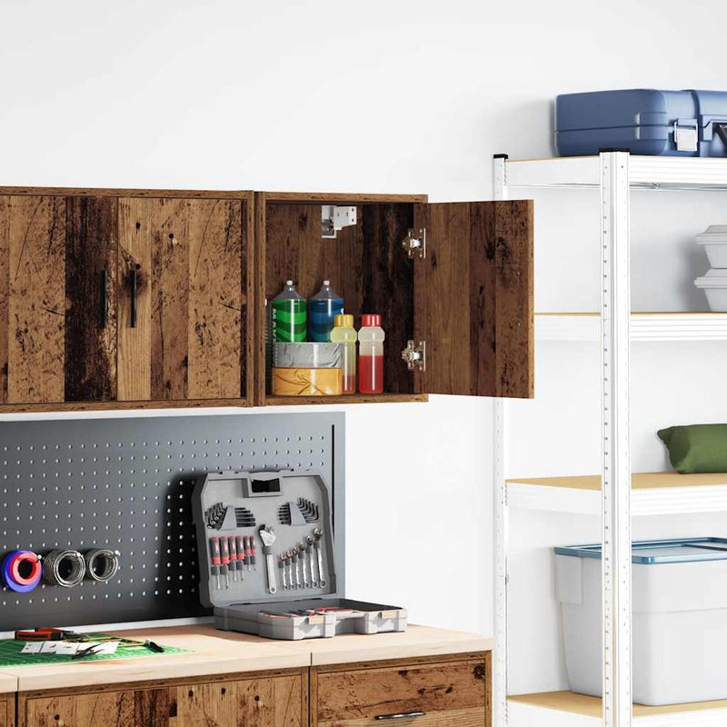 Afbeelding laden in galerijviewer, Vidaxl garage wandkast bewerkt hout oud hout
