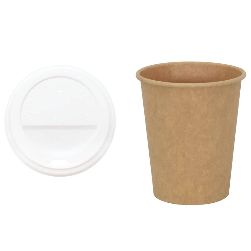 Afbeelding laden in galerijviewer, Vidaxl papieren koffiekopjes met deksel 1000 st 8oz 200 ml
