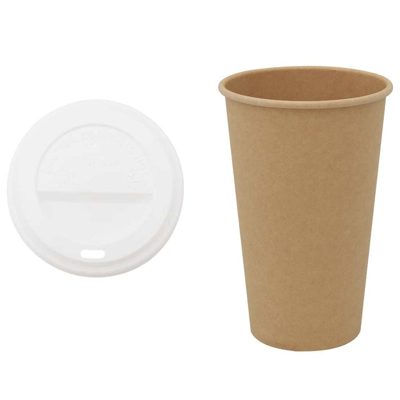 Afbeelding laden in galerijviewer, Vidaxl papieren koffiekopjes met deksel 1000 st 16oz 400 ml
