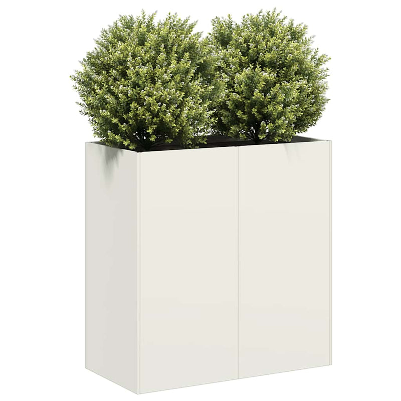 Afbeelding laden in galerijviewer, Vidaxl plantenbak 80x40x80 cm koudgewalst staal wit
