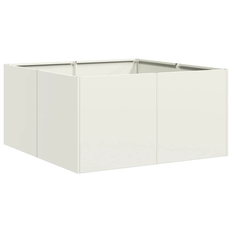 Afbeelding laden in galerijviewer, Vidaxl plantenbak 80x80x40 cm koudgewalst staal wit

