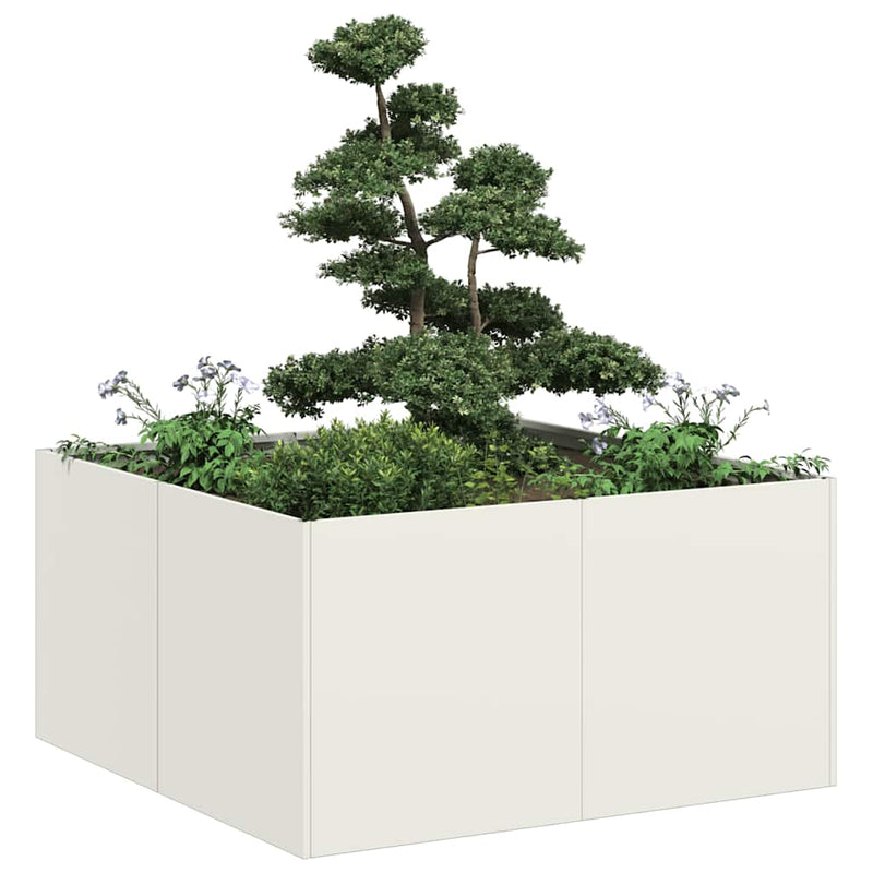 Afbeelding laden in galerijviewer, Vidaxl plantenbak 80x80x40 cm koudgewalst staal wit
