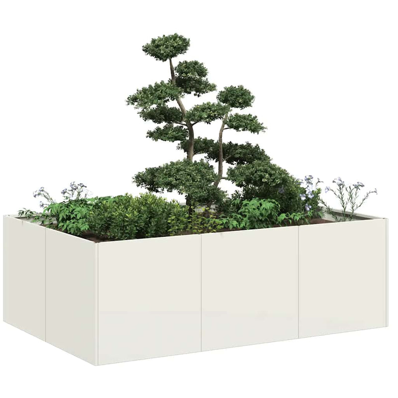 Afbeelding laden in galerijviewer, Vidaxl plantenbak 120x80x40 cm staal wit
