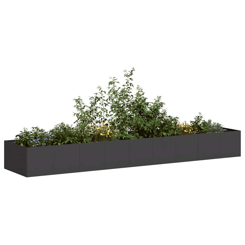 Afbeelding laden in galerijviewer, Vidaxl plantenbak 360x80x40 cm staal zwart
