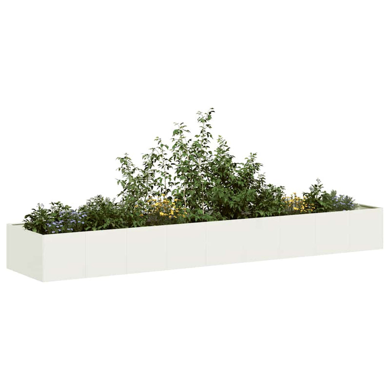 Afbeelding laden in galerijviewer, Vidaxl plantenbak 360x80x40 cm staal wit
