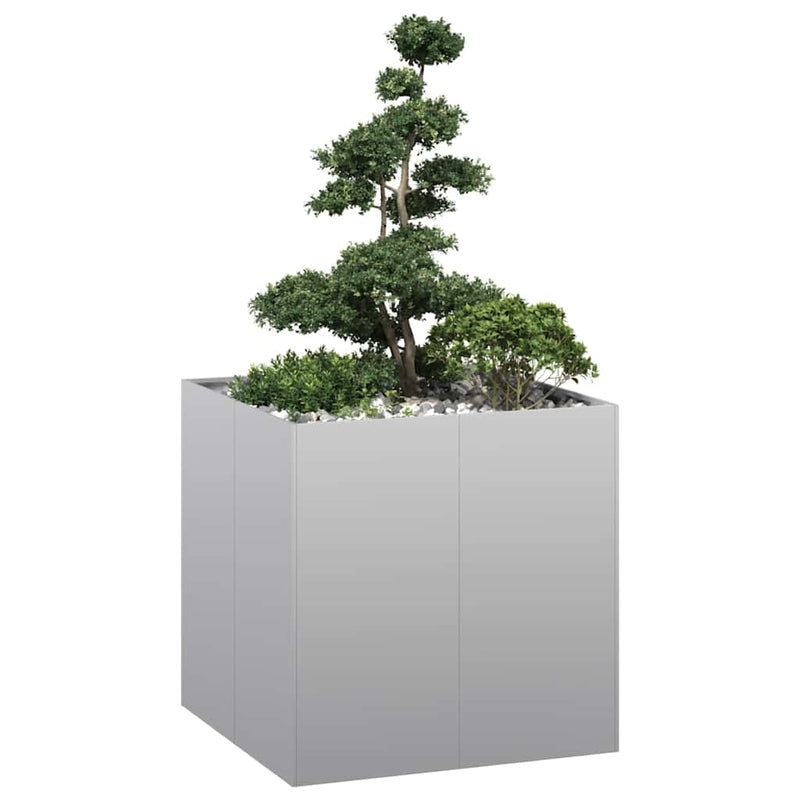 Afbeelding laden in galerijviewer, Vidaxl plantenbak 80x80x80 cm gegalvaniseerd staal
