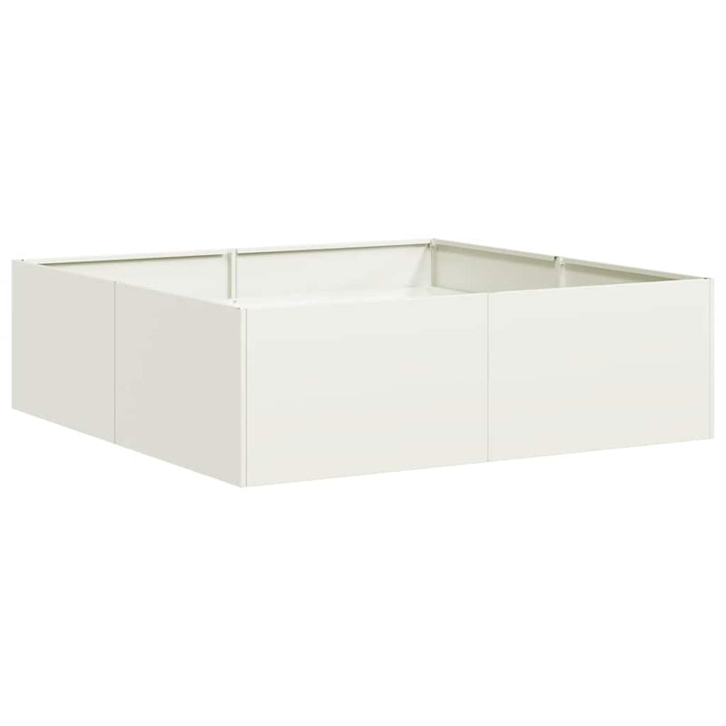 Afbeelding laden in galerijviewer, Vidaxl plantenbak 100x100x30 cm staal wit
