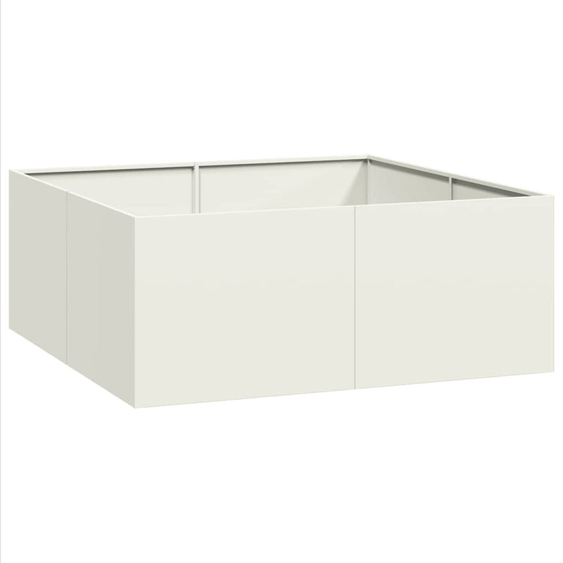 Afbeelding laden in galerijviewer, Vidaxl plantenbak 100x100x40 cm staal wit
