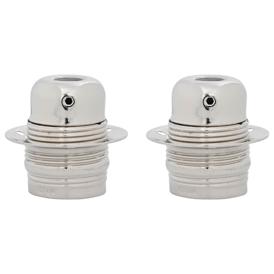 Vidaxl lamphouders 2 st nikkel satijn e27